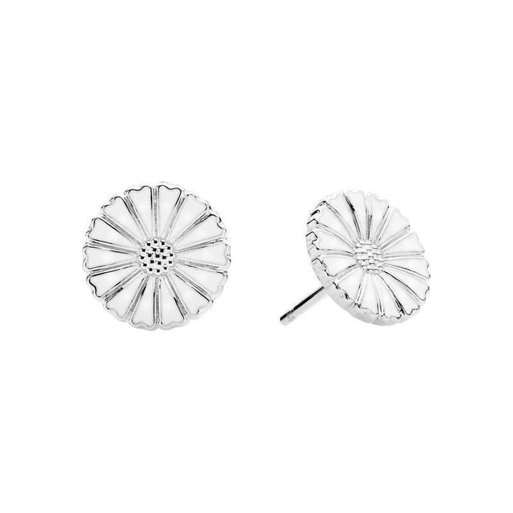 Daisy silver studs 11 mm appear as elegant daisy-shaped studs in shiny silver. Model 909011-4-H
