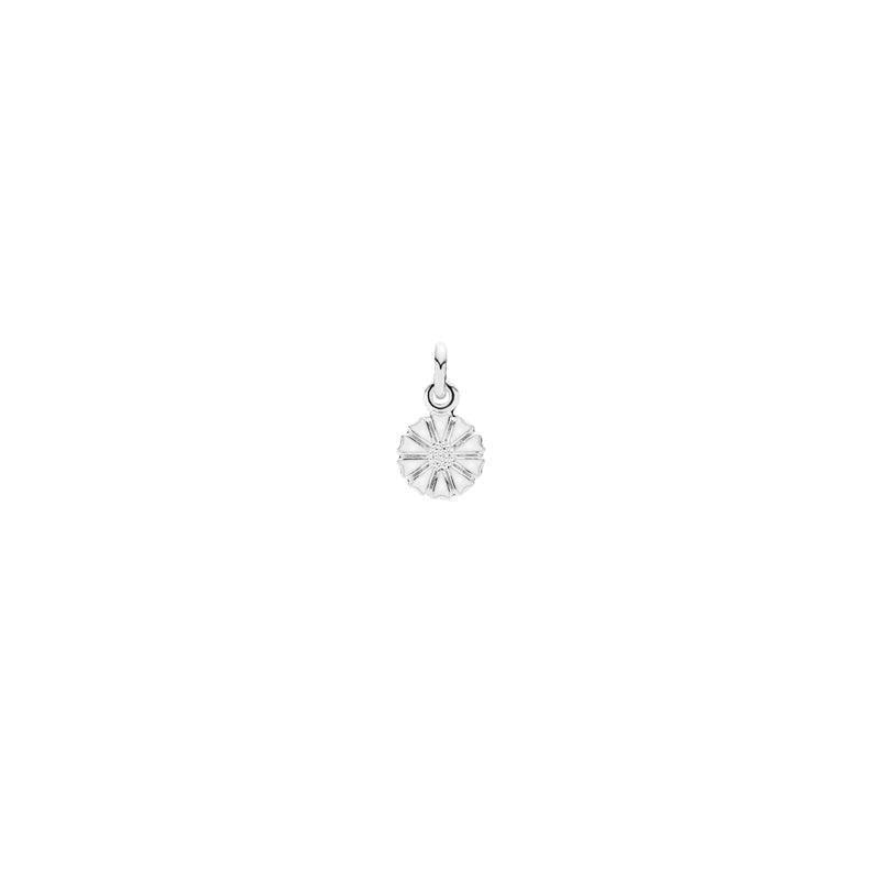 Daisy silver pendant 7.5mm with daisy motif, matt and shiny silver, Model 908075-H-908075-H-1.