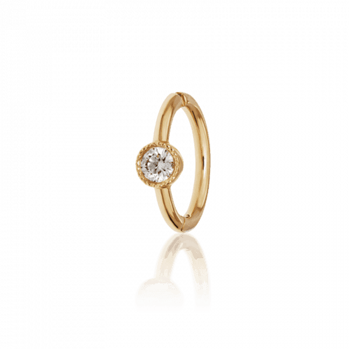 MARIA TASH 6.5mm Scalloped Diamond Clicker 18Kt guld - Øreringe - XRSC65D