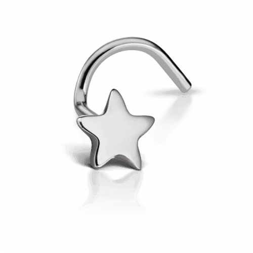 MARIA TASH Næsepiercing Plain Star Screw 14kt hvidguld - Piercinger til næsen - NSTAR-W