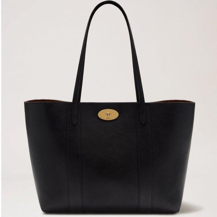 Mulberry Bag Bayswater Tote Classic Grain Black with discreet leather structure and gold clasp, Model HH4589/205A330
