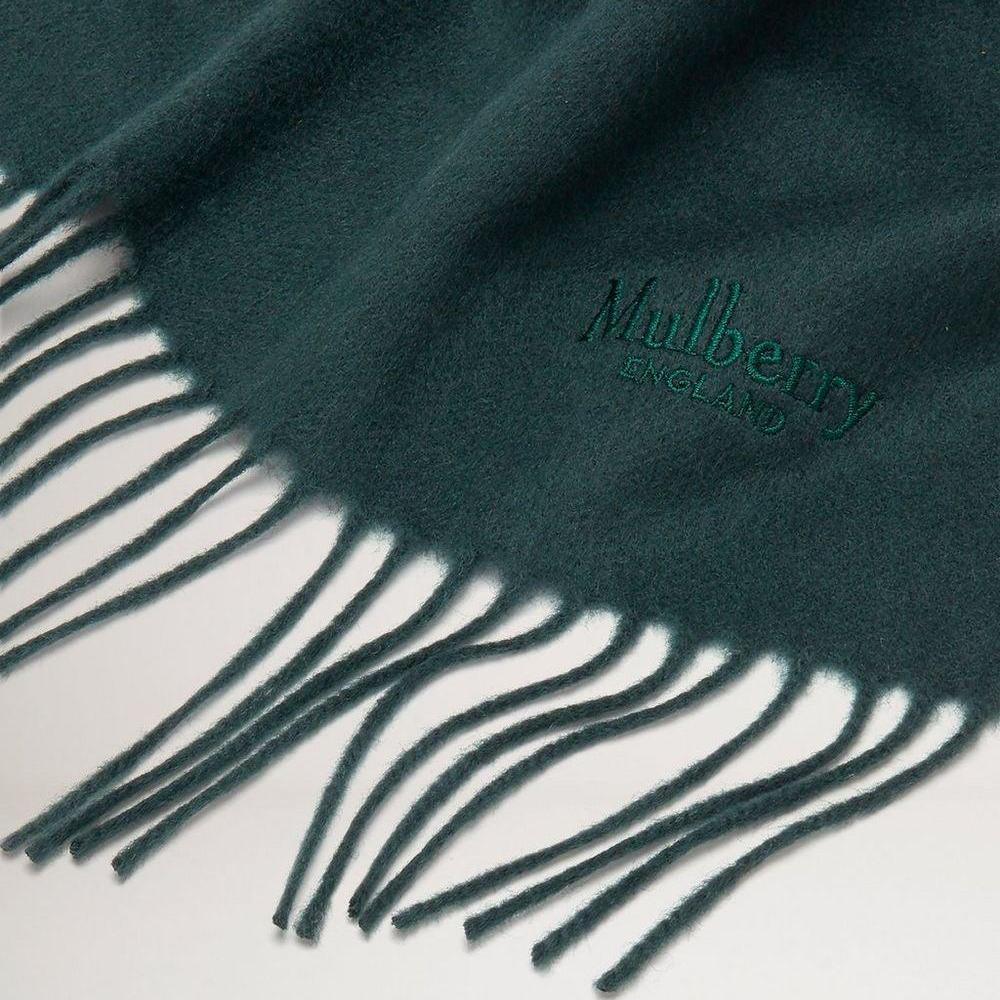 Mulberry Scarf Cashmere Scarf mulberry green with fringe and embroidered logo, Model VS4460484Q633
