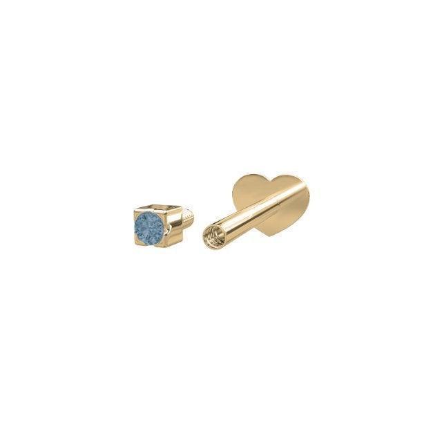 Nordahl 14kt Guld Piercing London Blue Topaz - Øreringe - 314012-5