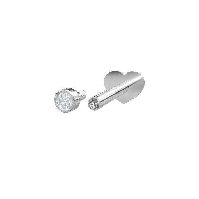 Nordahl silver piercing w/1 zirconia shows an elegant silver piece with clear stone, Model 314008cz9