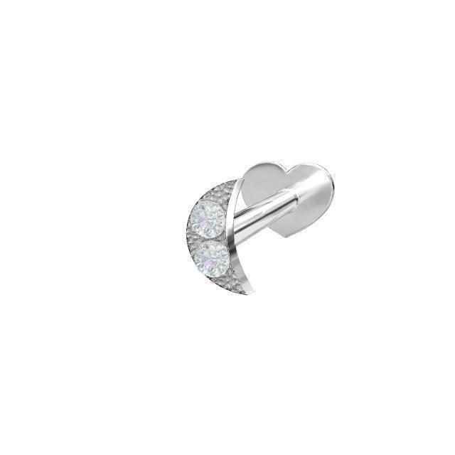 Nordahl Sølv Piercing Måne - Øreringe - 314006CZ9