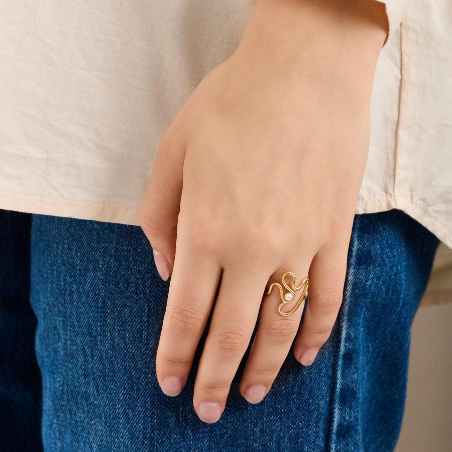 Pernille Corydon Bay Pearl Ring - R-115-GP - Ringe - R-115-GP-001