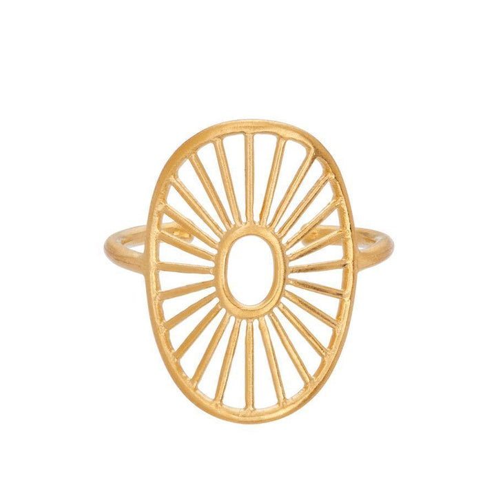 Pernille Corydon Daylight ring i forgyldt design, frontvisning af smykke, model R-571-GP