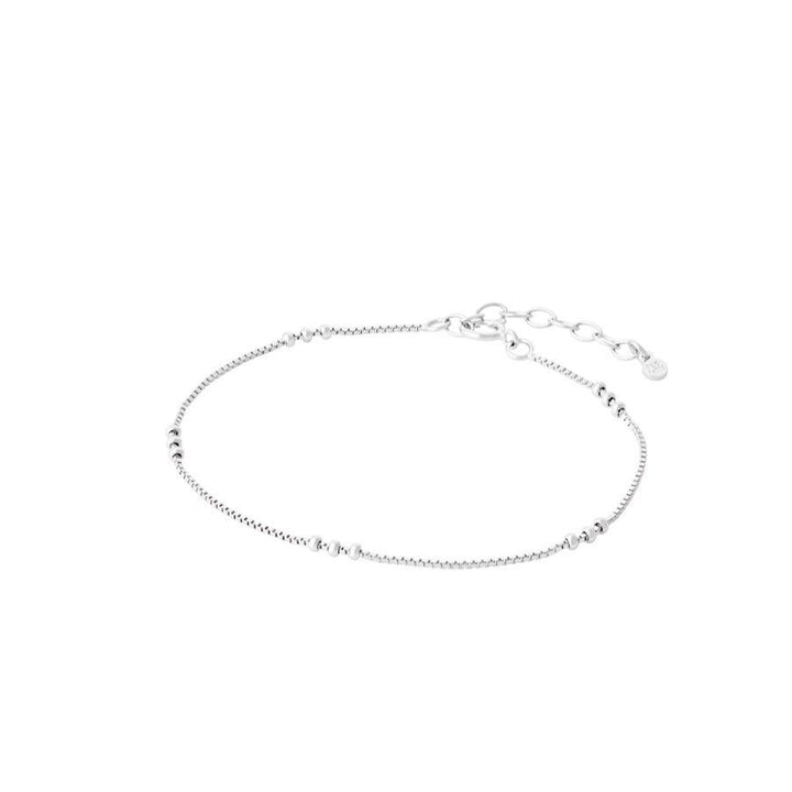Pernille Corydon Eva Bracelet, fine silver bracelet with small ball details and adjustable chain. Model B-721-S