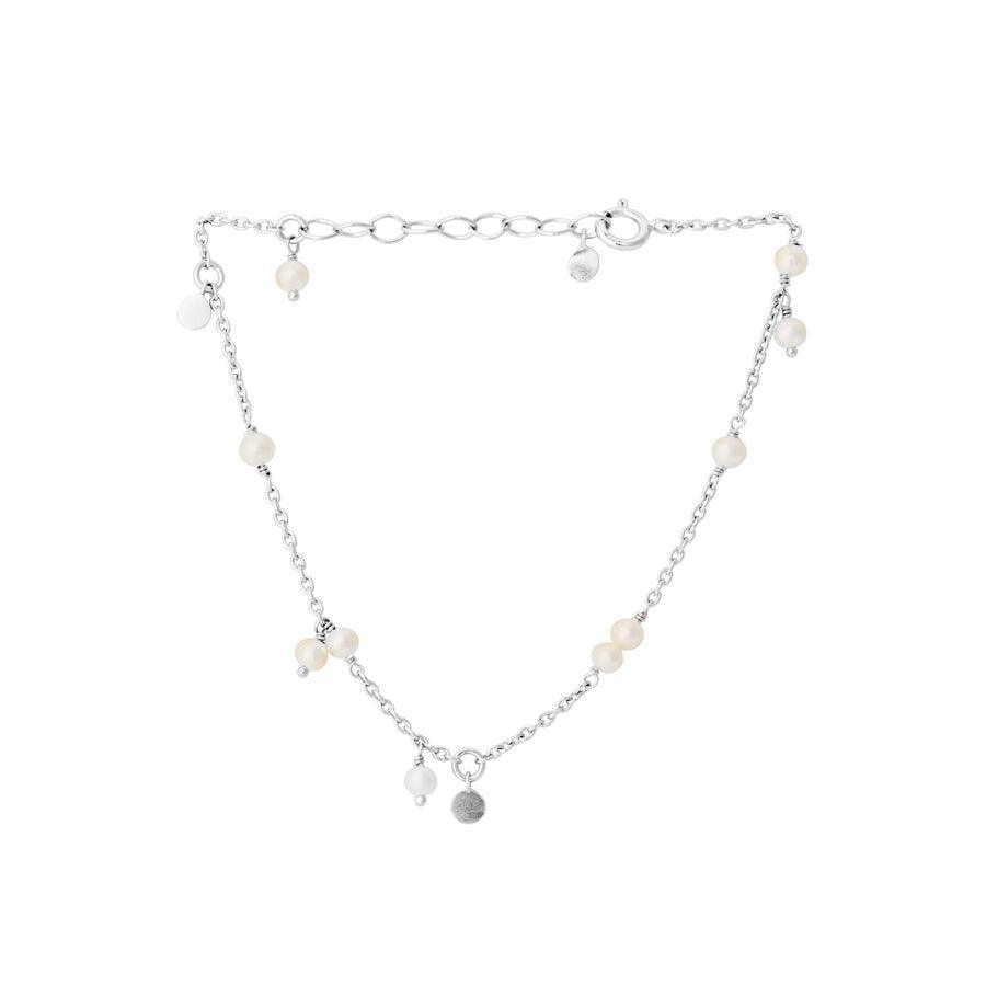 Pernille Corydon Ocean Pearl Bracelet with silver chain and small white pearls, Model B-434-S