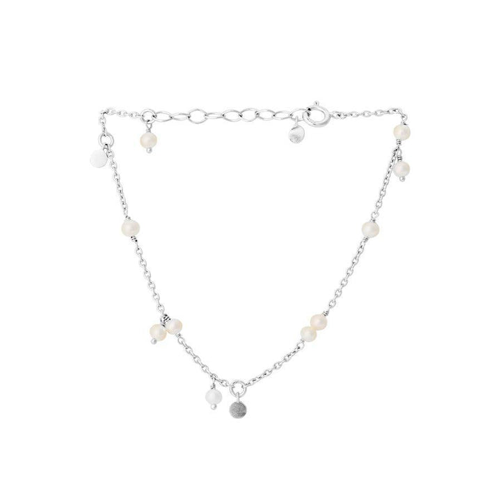 Pernille Corydon Ocean Pearl Bracelet with silver chain and small white pearls, Model B-434-S
