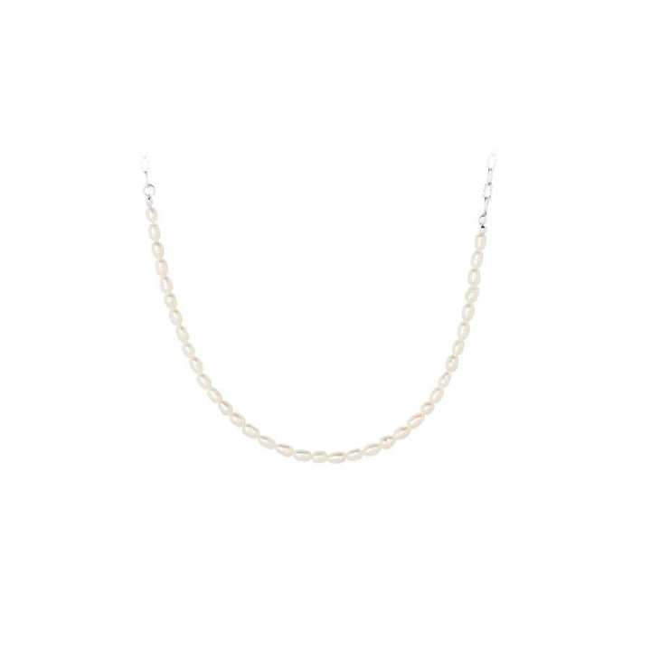 Pernille Corydon Seaside necklace with small white pearls and silver details, Model N-447-S.
