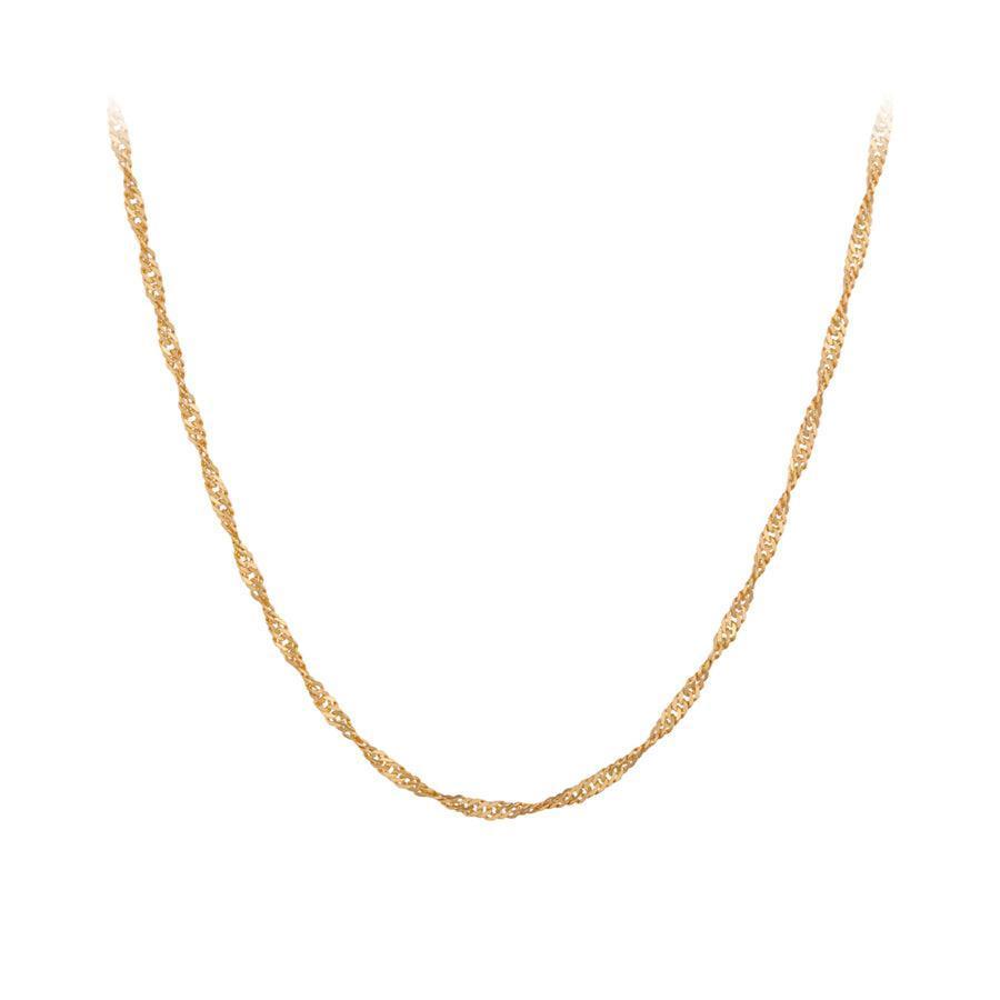 Pernille Corydon Singapore Necklace silver-gilt jewelery with twisted chain in gold look. Model N-695-GP-42-1.