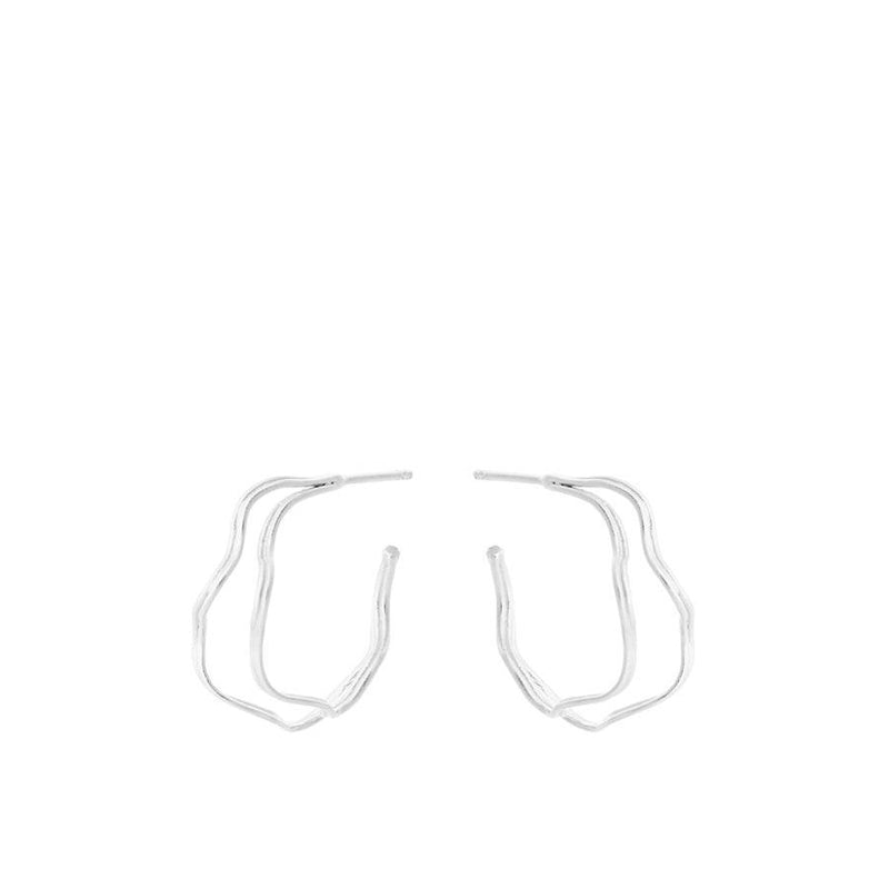 Pernille Corydon Small Double Wave Hoops - E-458-S - Øreringe - E-458-S
