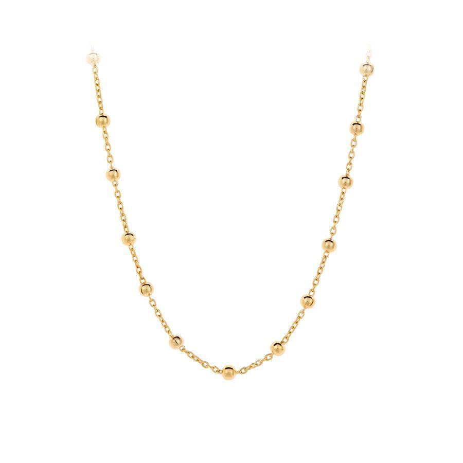 Pernille Corydon Vega Necklace, elegant chain in gold-plated silver with small balls, model N-718-GP.