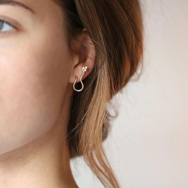 Ro Copenhagen 18kt Fryd Wave Diamant Ørestik Venstre - Øreringe - 108104