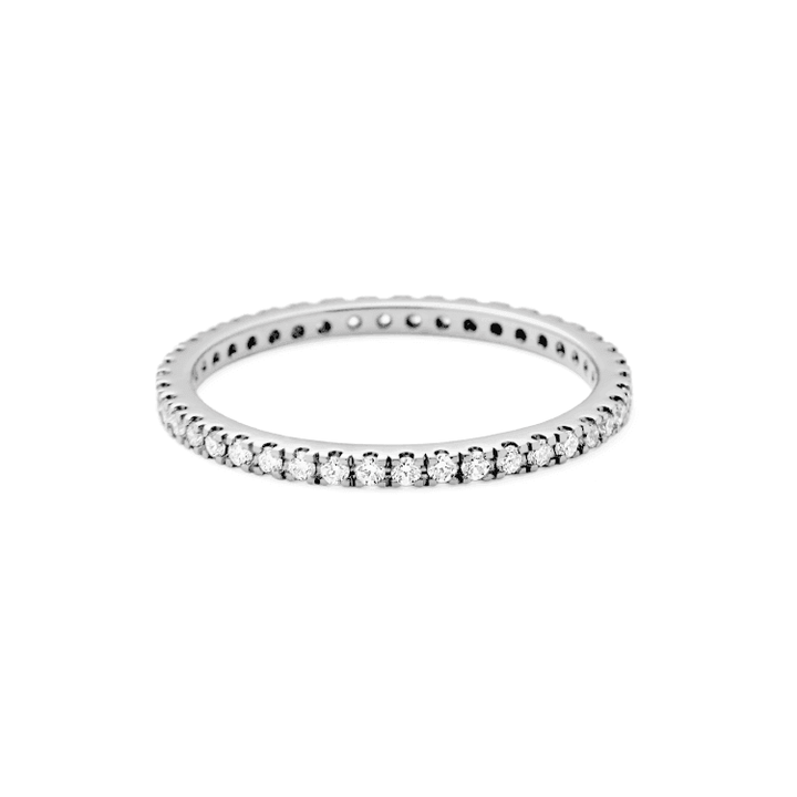 Ro Copenhagen 18kt Rock Classic Diamond Ring White gold with small diamonds in a slim design, Model 106254-001-1.