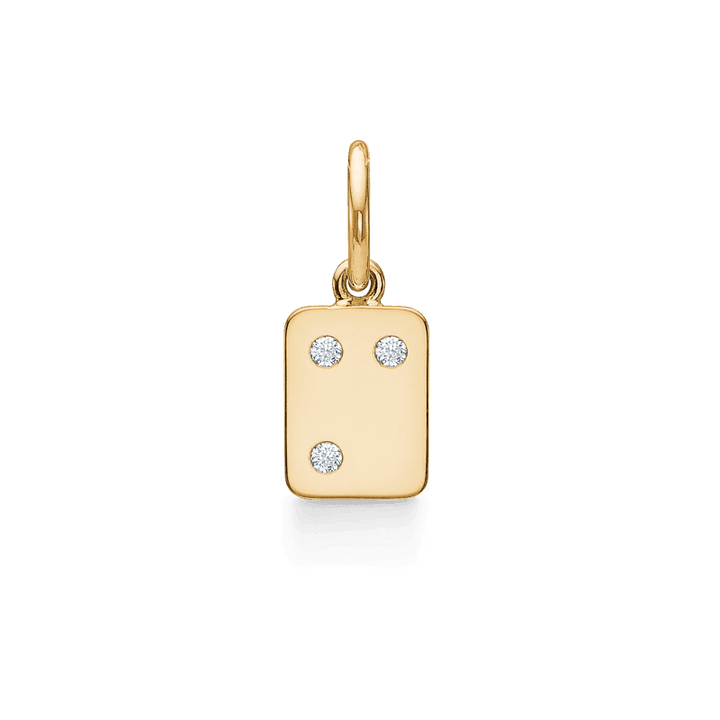 Ro Copenhagen My Secret A-W Letter Pendant features a rectangular gold pendant with four small diamonds. Model 102P0-001