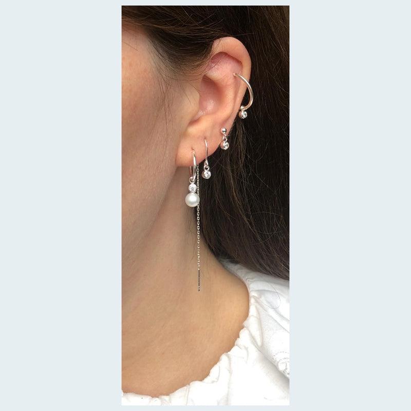 The Earring Shop Crystal Sølv Ørestik - SS1904 - Øreringe - SS1904