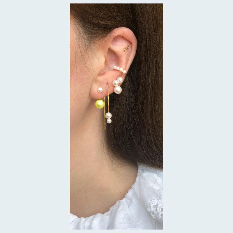 The Earring Shop Deux Threader Kædeørering Med Perler - FW2013 - Øreringe - FW2013