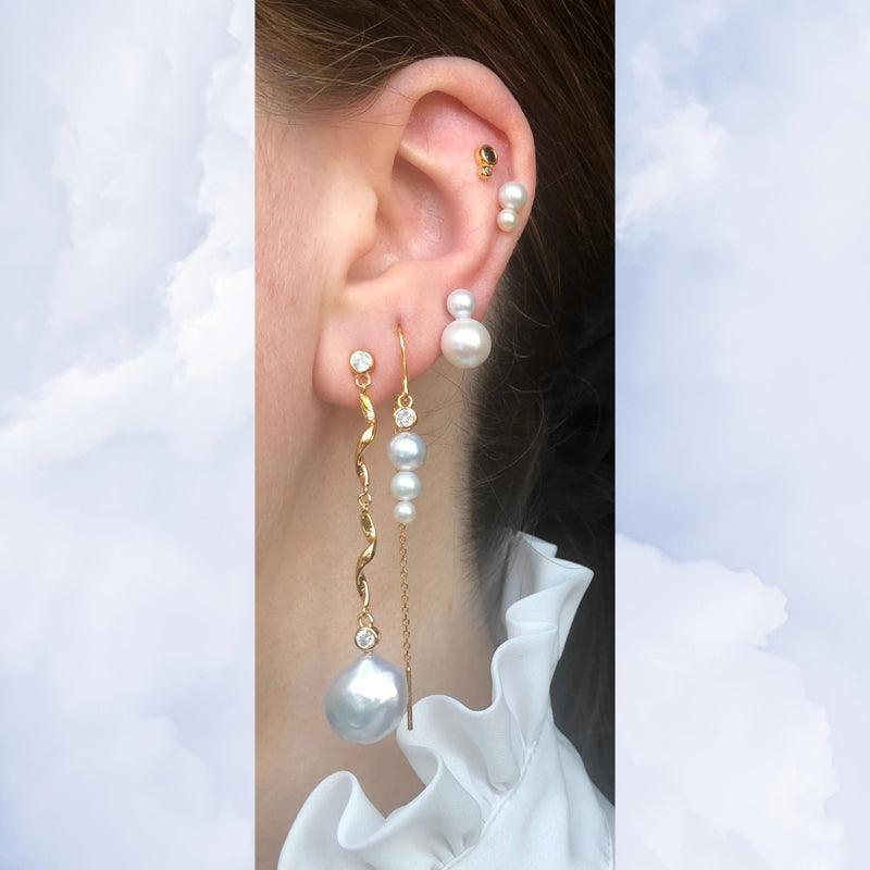 The Earring Shop Nuit Hook Threader Kæde Ørering - SS2220 - Øreringe - SS2220