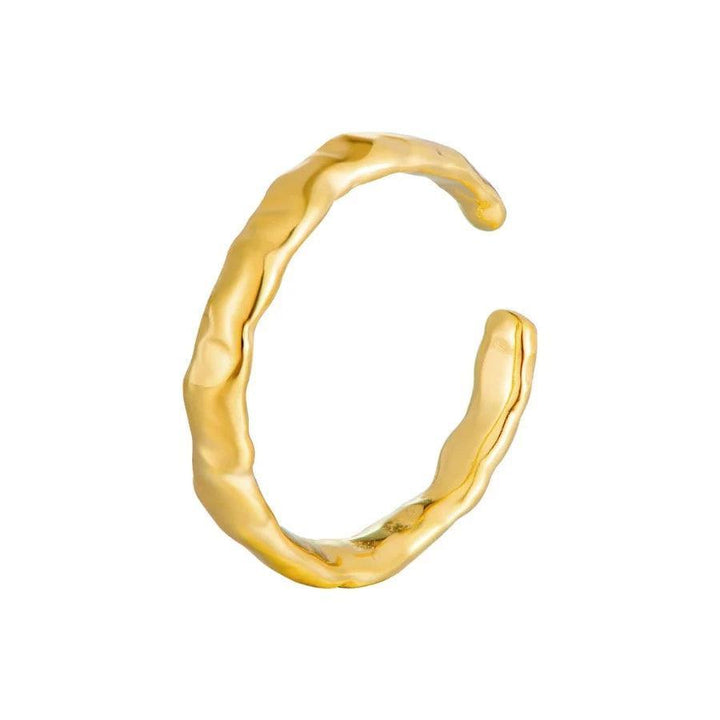 wioga ingeborg ring silver-gilt with organic, wavy structure and shiny golden surface. Model R-8148-GP